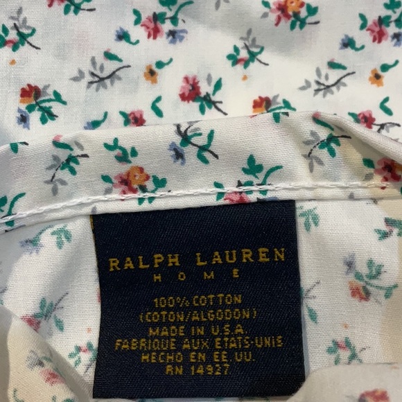 Vntg Ralph Lauren Beach Plum Floral Twin Flat Sheet Pink and Green 100% cotton - Picture 6 of 7